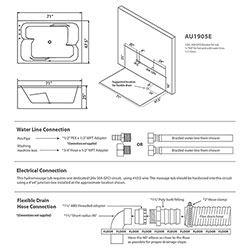 A1905E Jazz Series Massage Bathtub